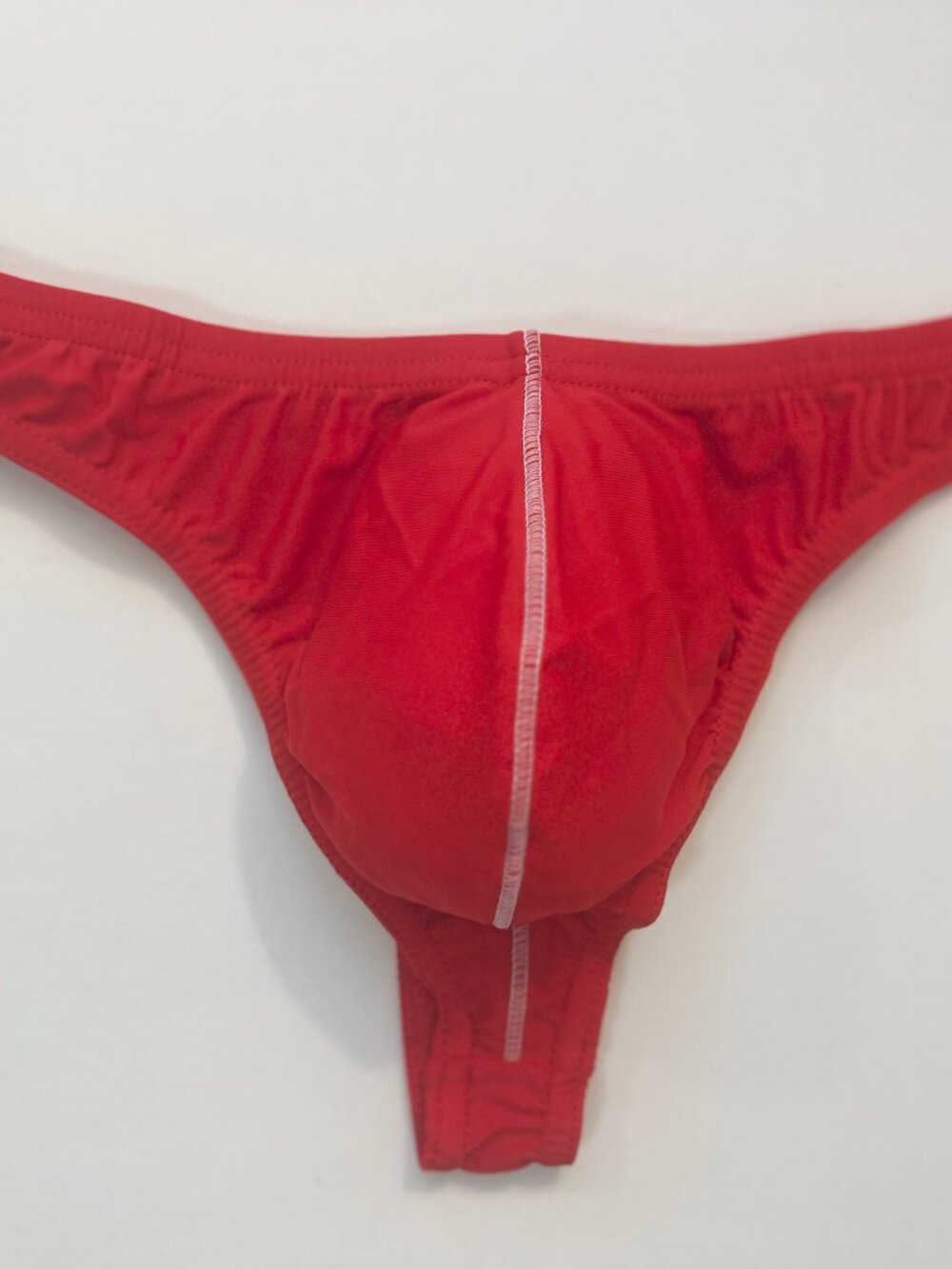 NDS Wear - Swim T-Back Thong with Contrasting Stitching - Red/White
